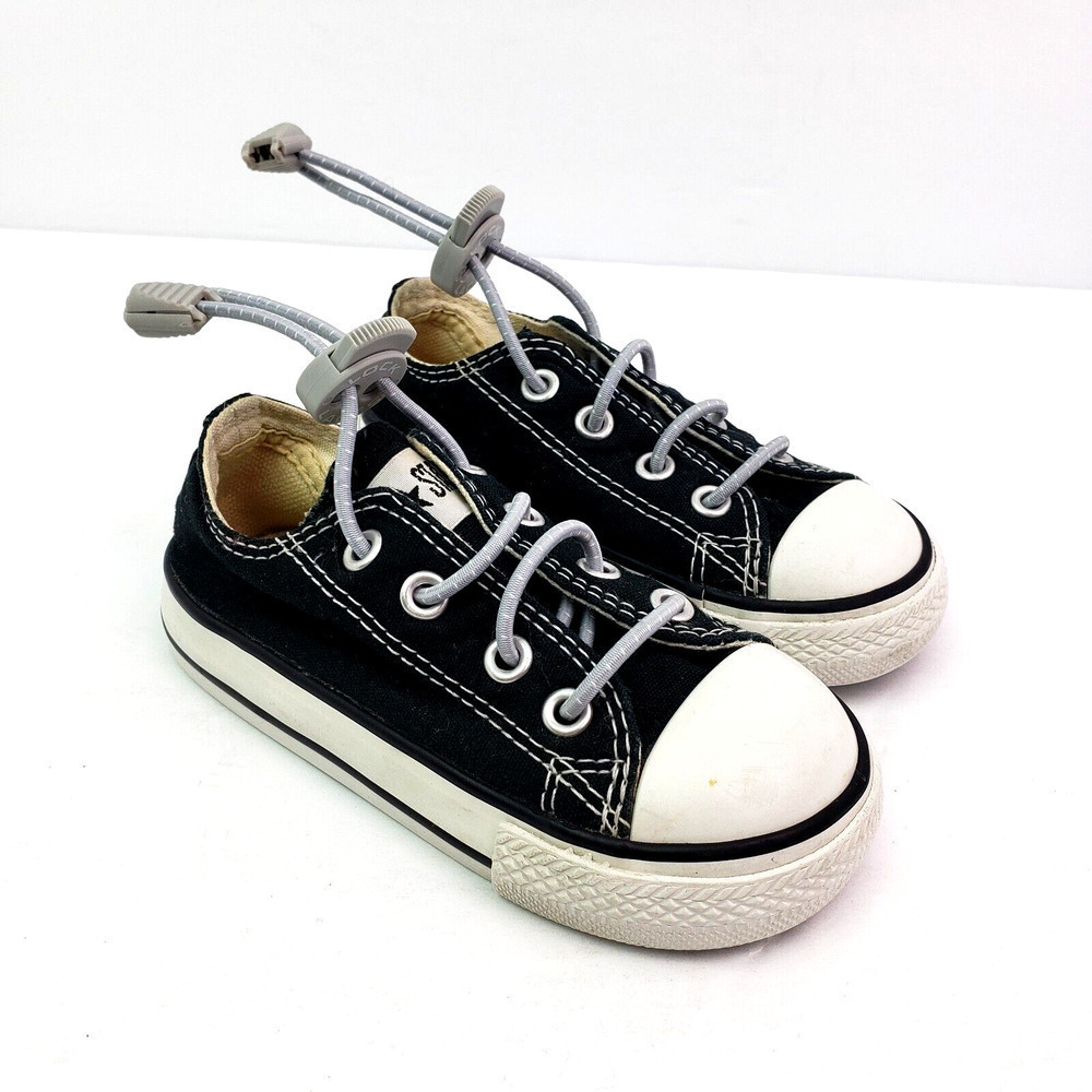 Converse Chuck Taylor All Star Baby Toddler Size 6 Black White Low Sneaker Shoes